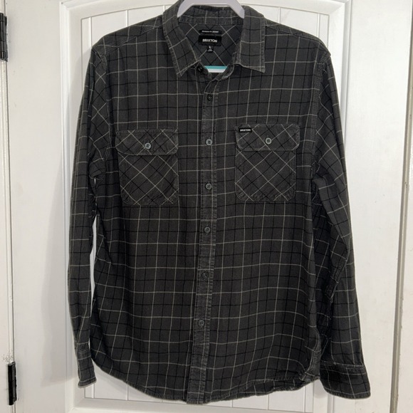 Brixton Other - Brixton Men's Large Standard Fit/Bowery Long Sleeve Gray Black Plaid